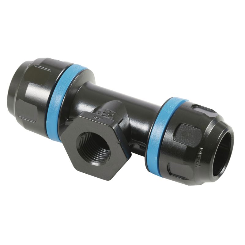 PPS1 TT - Té fileté femelle cylindrique aluminium pour tubes Pour tube Ø ext. = 16 Filetage femelle BSPP = G 3/8
