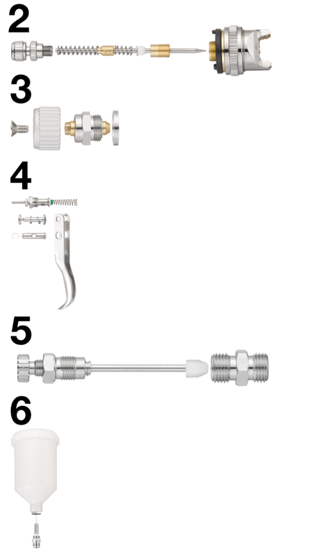 Kit gâchette avec mécanisme complet pour pistolet de peinture G05HVW Pièce N° 4