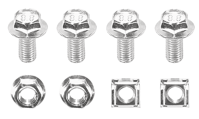 Kit de vis et écrous pour fixations sur platines Composition = Kit de :
- 4 vis M6 x 20 mm
- 4 écrous M6