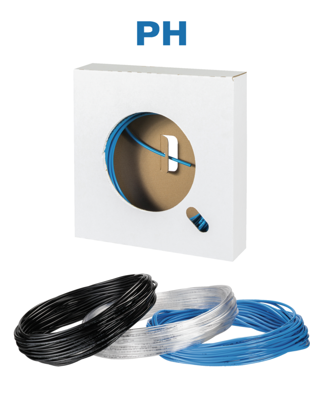 Tube polyuréthane base ether en boîte dévidoir de 25 m (unité de vente = 1 boîte) Ø int./ext. = 4 x 6 Couleur = Bleu 