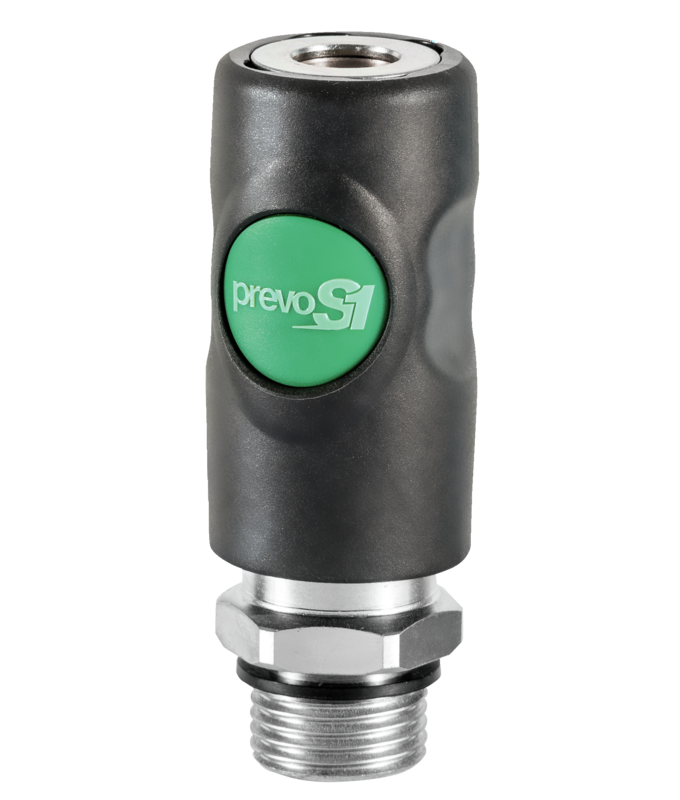 Coupleur profil Européen passage 7.4 mm ISO 4414 fileté mâle cylindrique avec joint d'étanchéité - Inox Filetage mâle BSPP = G 3/8