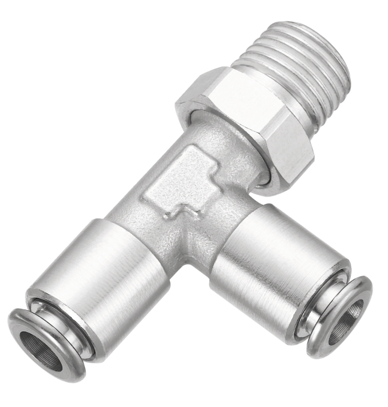 Té mâle latéral conique orientable - RMT AR Filetage mâle BSPT = R 3/8 Pour tube Ø ext. = 12
