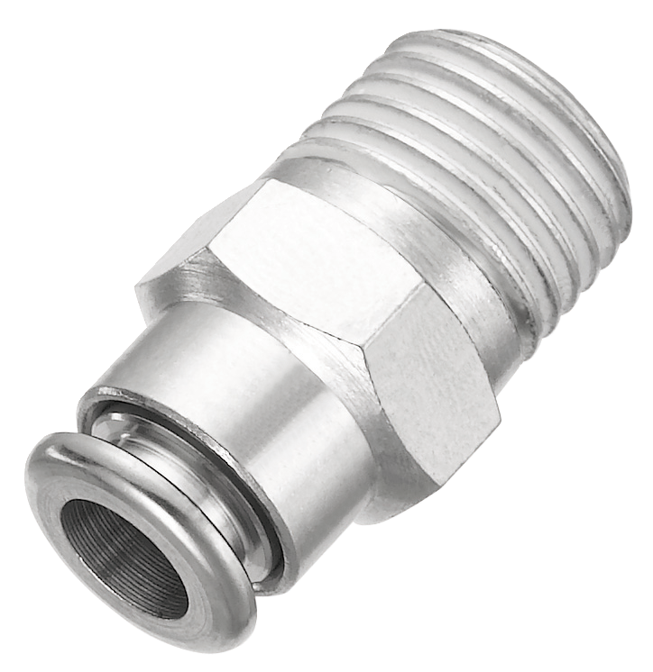 Raccord droit mâle conique - RMD MR Filetage mâle BSPT = R 1/8 Pour tube Ø ext. = 4