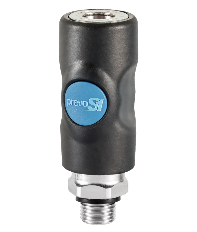 Coupleur ISO 6150 B diamètre de passage 6 mm mâle cylindrique avec joint d'étanchéité Filetage mâle BSPP = G 1/4