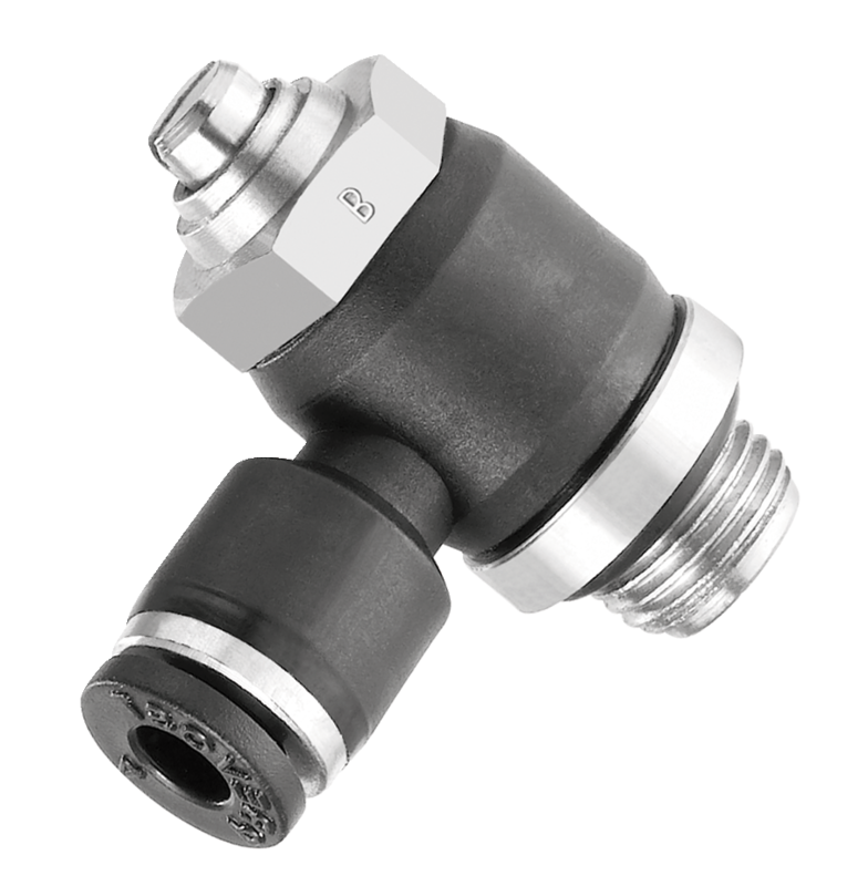 Régleur de débit mâle cylindrique à vis - Bidirectionnel - RPV BG Filetage mâle BSPP = G 1/2 Pour tube Ø ext. = 10