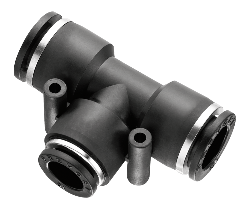 Té inégal - Ø inférieur au centre - RPT IT Pour tube Ø ext. = 10 Pour tube Ø ext. = 8
