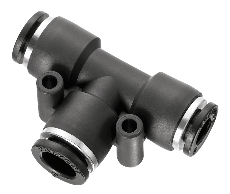 Té inégal - Ø supérieur au centre - RPT JT Pour tube Ø ext. = 10 Pour tube Ø ext. = 8