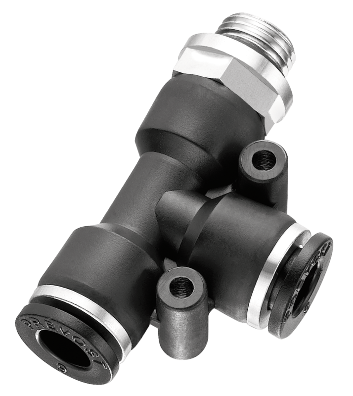 Té mâle latéral cylindrique orientable - RPT AG Filetage mâle BSPP = G 1/2 Pour tube Ø ext. = 12