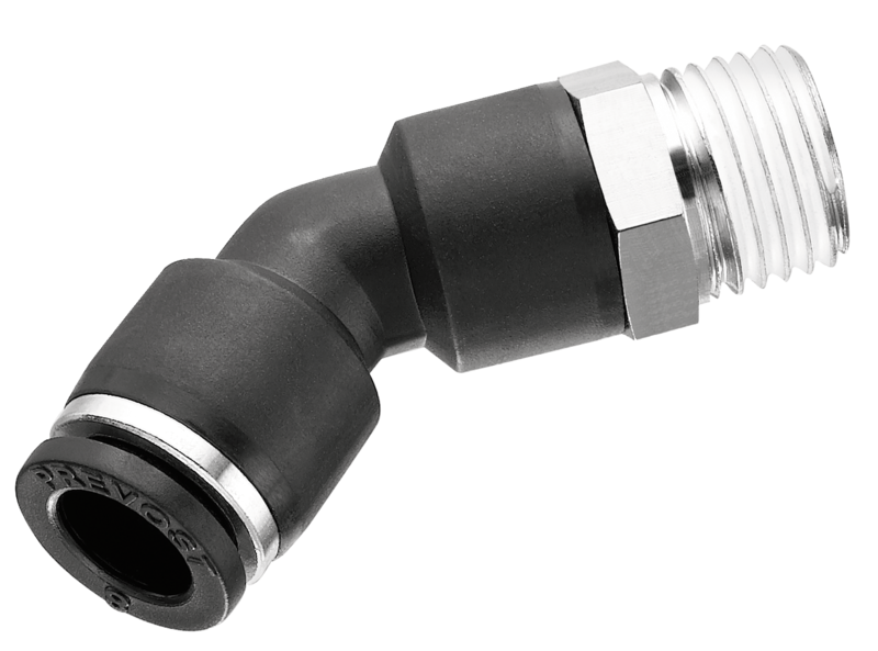 Coude 135° mâle conique orientable - RPQ MR Filetage mâle BSPT = R 1/4 Pour tube Ø ext. = 12
