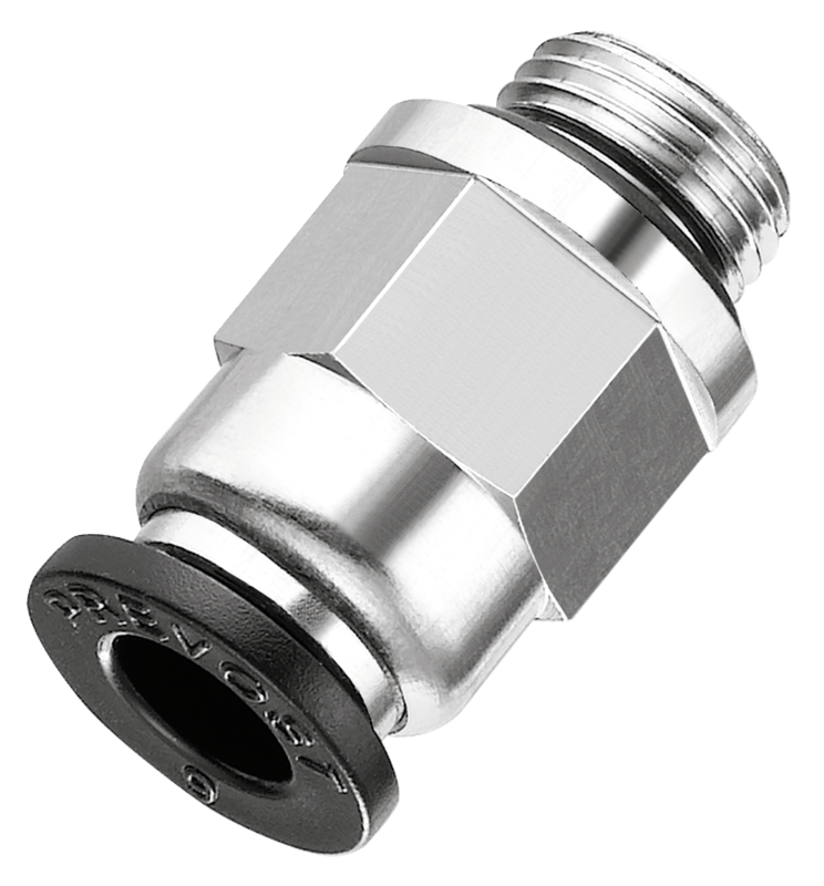 Raccord droit mâle cylindrique -Filetage mâle G 1/2 Pour tube Ø ext. = 10 mm