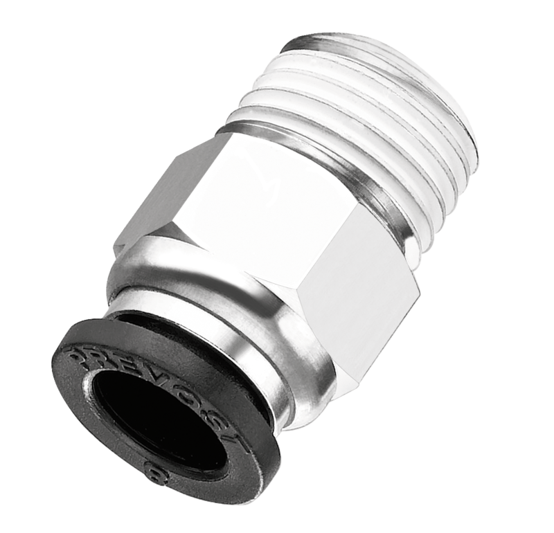 Raccord droit mâle conique - RPD MR Filetage mâle BSPT = R 1/8 Pour tube Ø ext. = 4