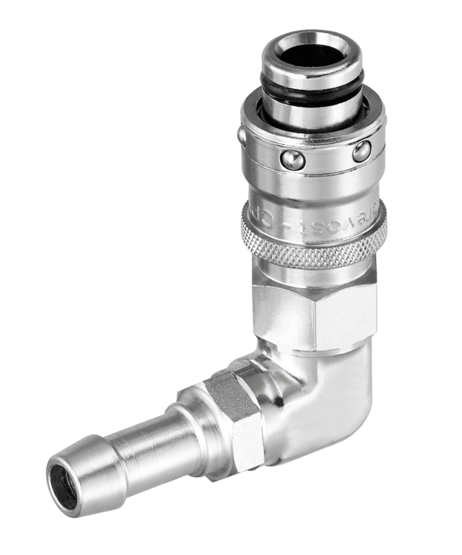 Fiche Coupleur refroidissement moule passage 12 mm 90° pour flexible Pour tuyau Ø int. = 16 mm