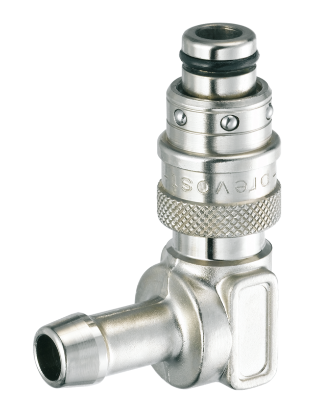 Fiche Coupleur refroidissement moule passage 8 mm 90° pour flexible Pour tuyau Ø int. = 8 mm