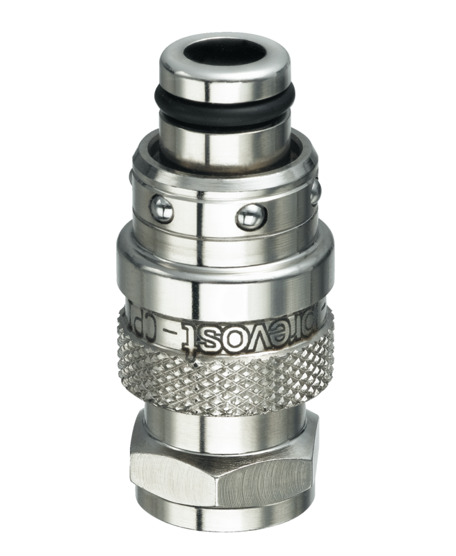 Fiche Coupleur refroidissement moule passage 8 mm droite filetée femelle cylindrique Filetage femelle BSPP = G 1/4