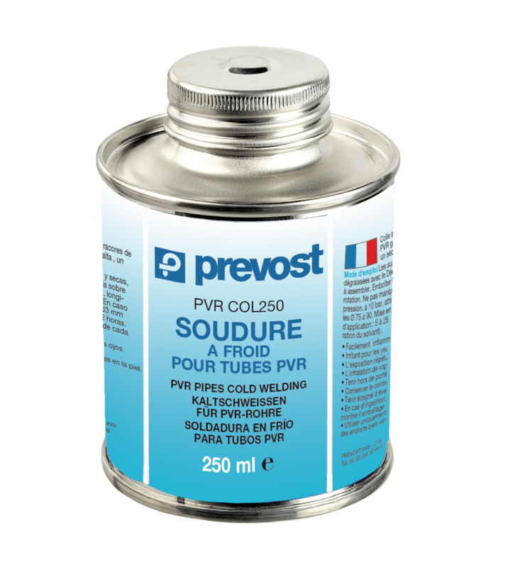 Colle Soudure à froid et pinceau PVR GLU pour Tube PVC PVR Contenance : 250 ml