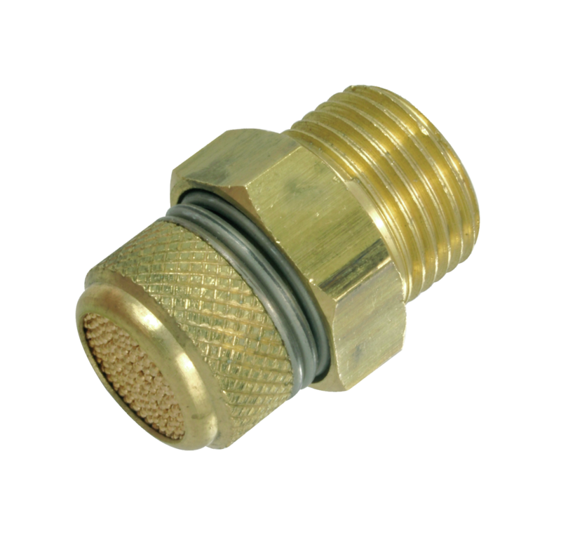 Silencieux d'échappement plat réducteur de débit mâle cylindrique Filetage mâle BSPP = G 1/4