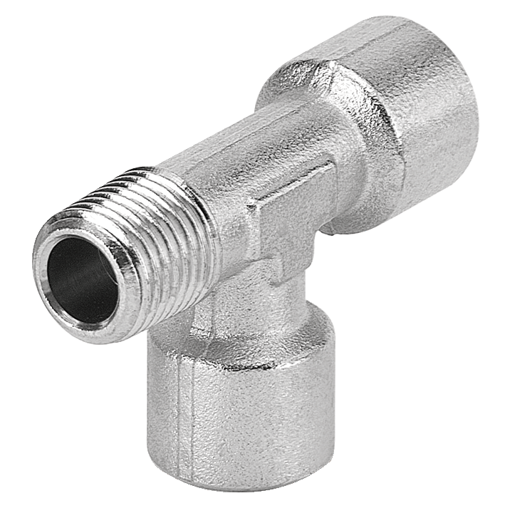 Té égal femelle cylindrique / mâle conique latéral Filetage femelle G 1 Filetage mâle G 1