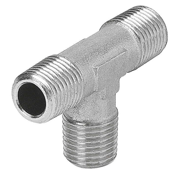 Té égal mâle conique - A30 Filetage mâle BSPT = R 3/4 Filetage mâle NPT =