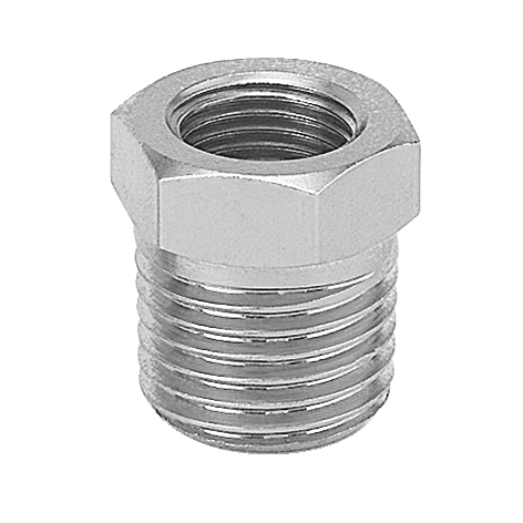 Réduction mâle conique / femelle cylindrique - Filetage mâle G 2 Filetage femelle G 1