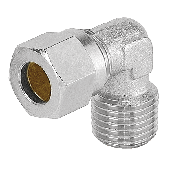 Coude mâle 90° conique - RO5 Filetage mâle BSPT = R 1/2 Pour tube Ø ext. = 12