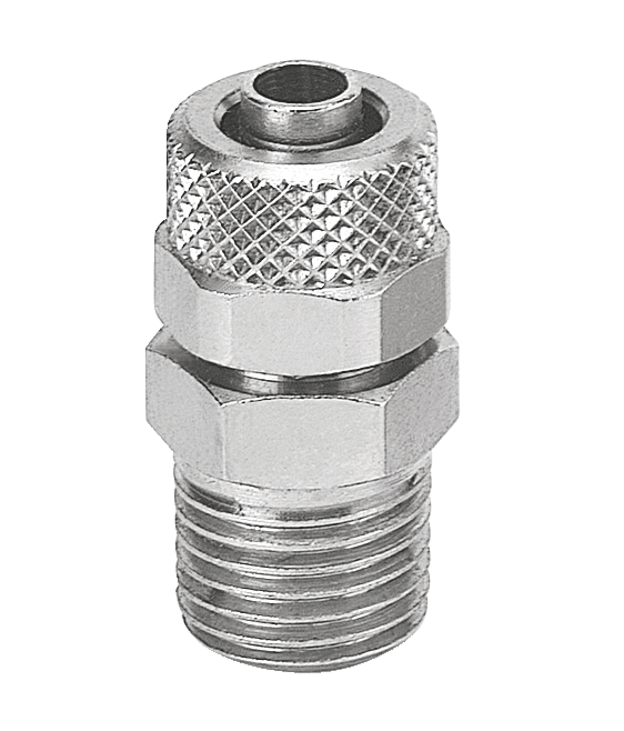 Raccord droit mâle conique - RB1 Filetage mâle BSPT = R 1/8 Pour tube Ø = 6 x 4