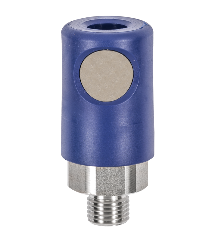 Coupleur INOX ISO 6150 B passage de 6 mm passage de 6 mm fileté mâle cylindrique - Inox Filetage mâle BSPP = G 3/8  