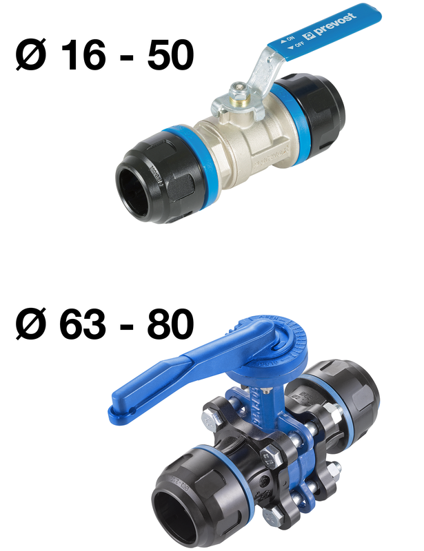 PPS1 RSI - Vanne pour tubes Pour tube Ø ext. = 80  