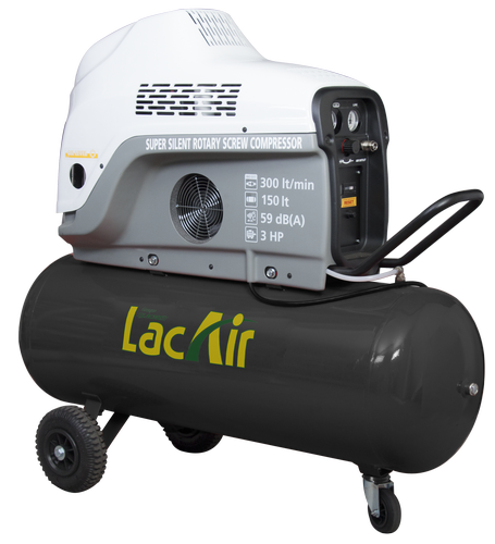 Compresseur à vis sur cuve 18 m3/h Monophasé 150 litres