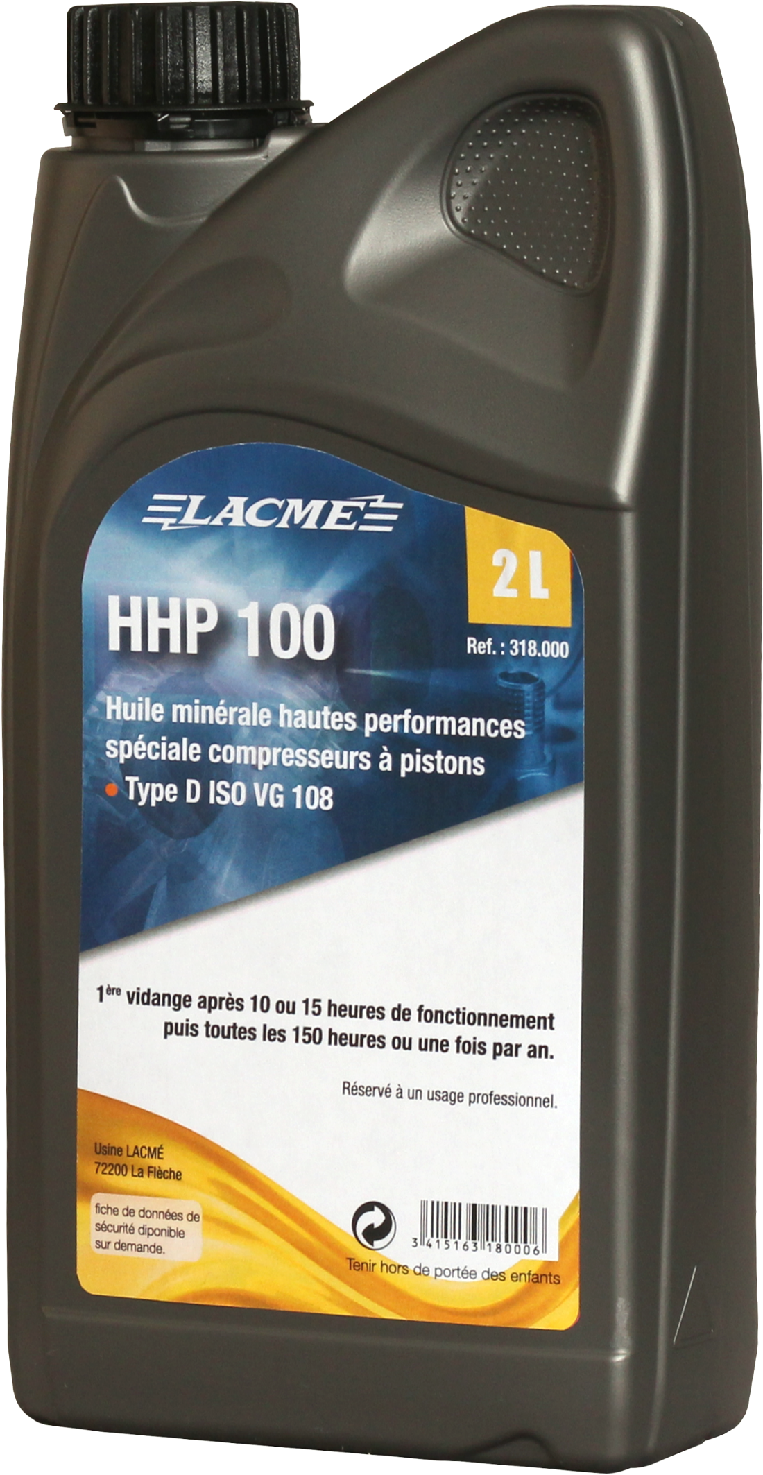 Huile compresseur à piston LACME HHP 100