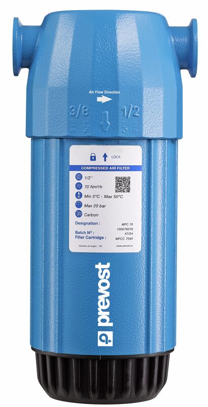 Filtre charbon actif MFC 100 Taraudage G1/2 Débit 100 m3/h
