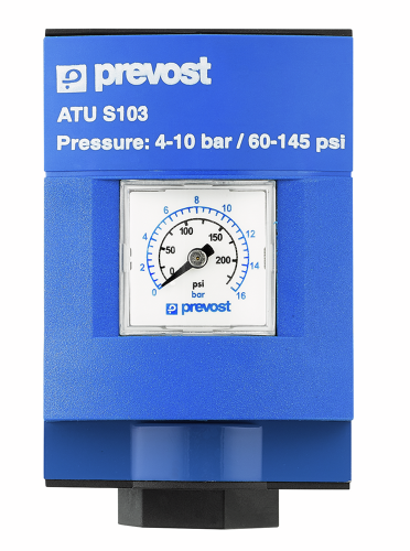 ATU VANNE DE MISE EN PRESSION PROGRESSIVE air comprimé. Filetage femelle BSPP = G 1/2 Débit ((l/min à 6 bar ?P = 1 bar)) = 6 400
