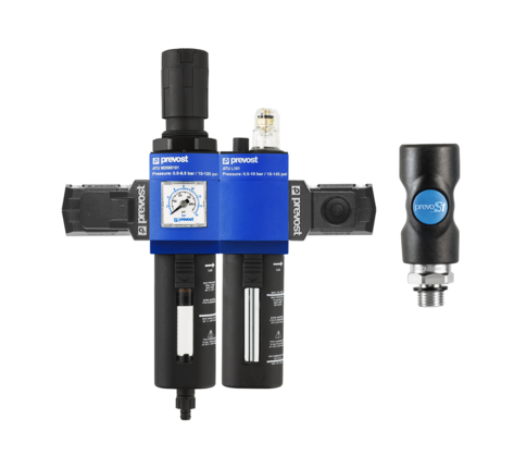 FILTRE-REGULATEUR-LUBRIFICATEUR POUR PPS SQ Raccord = ESI 07 pour profil carré réseau air comprimé
