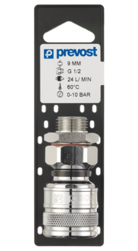 Coupleur Universel compatible GARDENA pour circuit d'eau fileté mâle cylindrique à obturation Filetage mâle BSPP = G 3/4