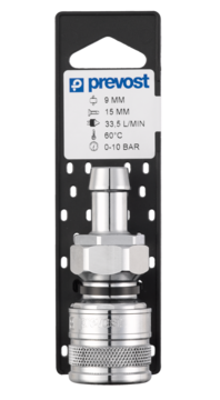 Coupleur Universel compatible GARDENA pour circuit d'eau pour flexibles à obturation Pour tuyau Ø int. = 15 mm