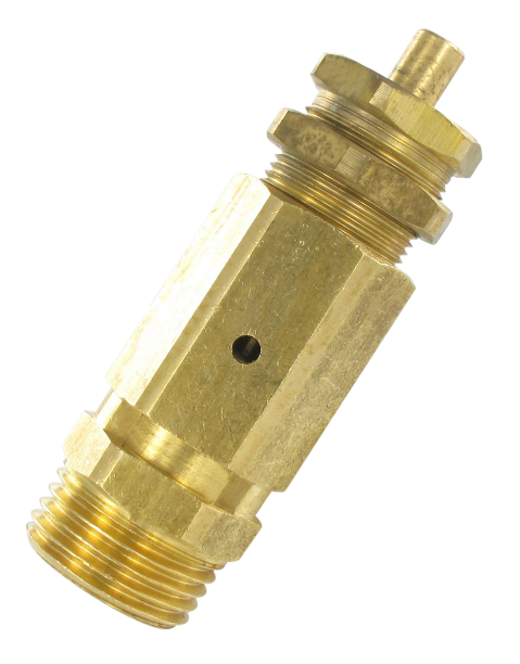 Soupapes Tarées de sécurité à échappement rapide Filetage mâle BSPP = G 1/2 Réglable: 8-16 bars