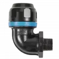 PPS1 9CM - Coude aluminium 90° fileté mâle conique pour tubes Pour tube Ø ext. = 16 Filetage mâle BSPT = R 1/2 Filetage mâle NPT = 