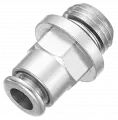 Raccord droit mâle cylindrique Métal - Filetage mâle G 1/4 Pour tube Ø ext. = 4 mm