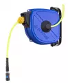 Enrouleur Air comprimé Série DRFB - SECURITE : Enrouleurs à retour controlé -Tuyau PU/PVC Jaune Flash Ø int./ext. = 8 x 12 Long. = 15 ml Coupleur  ISO 6150 B diamètre de passage 6 mm 